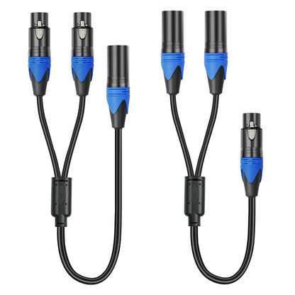 50cm XLR Splitter Cable – 1 XLR Female to 2 XLR Male Y Cable for Microphone, Amplifier & Mixer