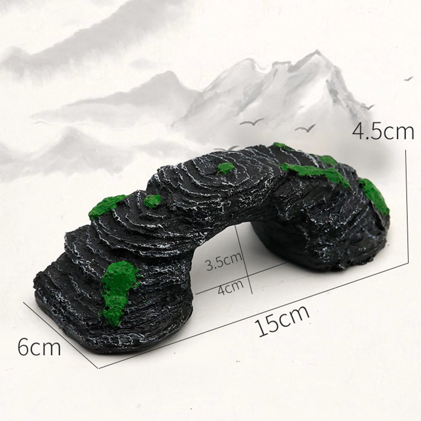 Fish Tank Resin Bridge Decoration — Artificial Aquarium Landscape Ornament & Cave Accessory for Aquatic Pets