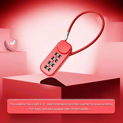 Portable 4-Digit Combination Lock – Zinc Alloy Anti-Theft Wire Rope Padlock for Luggage & Backpack Zippers