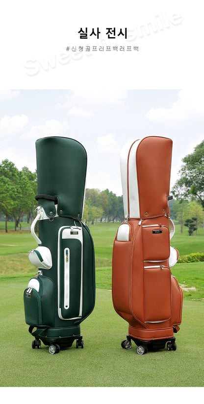 PGM Wheeled Golf Caddy Bag QB127 – 4-Wheel 360° Rotation Removable Waterproof Bag for Men & Women