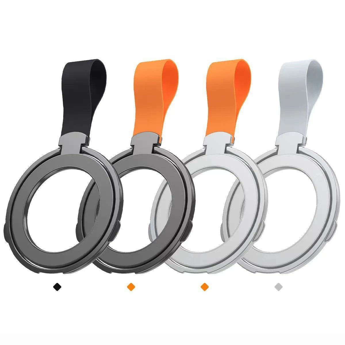 MagSafe Metal Strong Magnetic Suction Phone Holder - 360° Rotating, Folding Ring, Alloy, Portable & Universal Desktop Stand