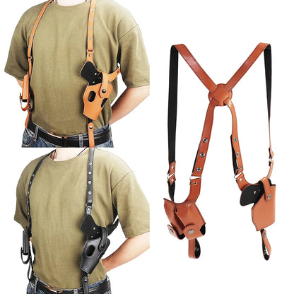 Tactical Stealth Pistol Holster - Double Magazine & Hidden Gun Pouches for Shoulder & Underarm Concealed Carry