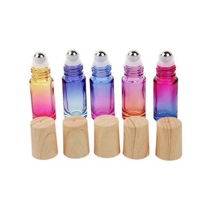 5/10/20/30/50pcs 5ml Glass Roll-On Bottles — Gradient Empty Roller Ball Bottles for Essential Oils & Travel