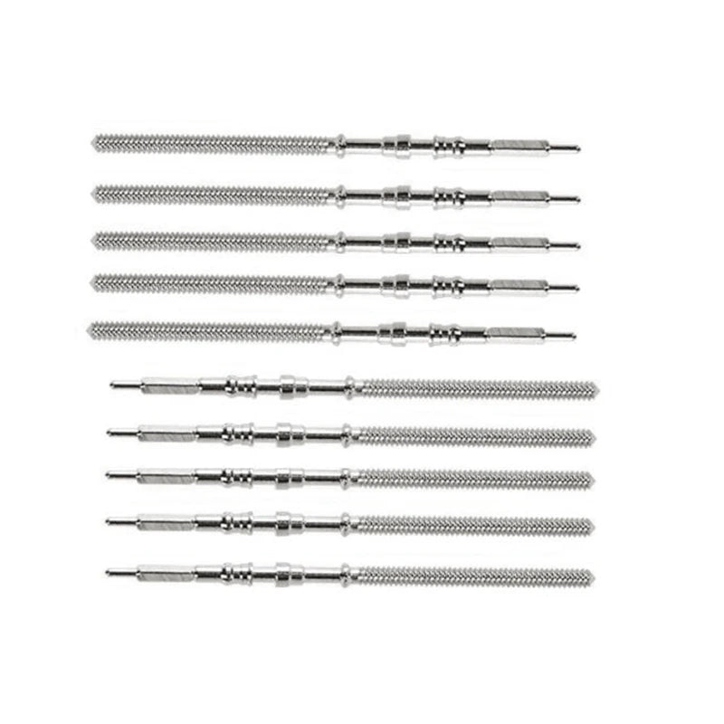 10Pcs Watch Steel Stem & Crown Kit - Replacement Parts for NH35, NH36, NH38, NH39 Movement Watches
