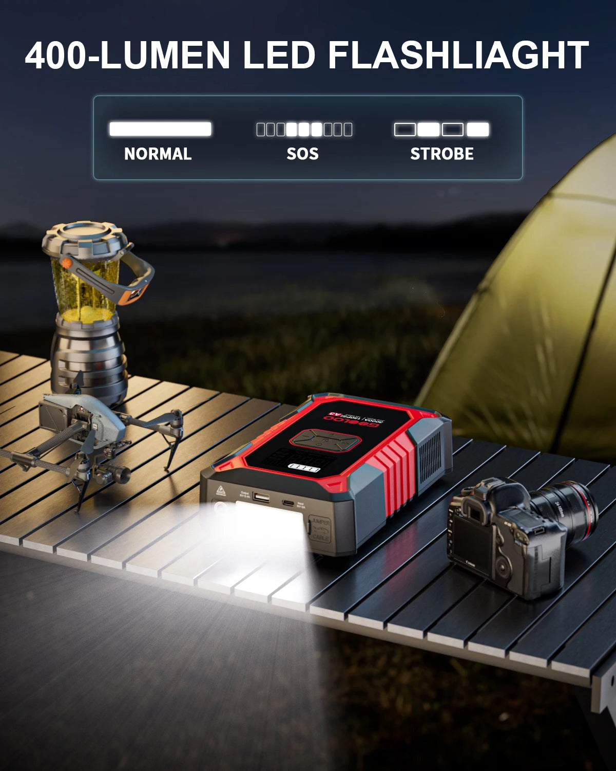 GOOLOO A3 3000A Jump Starter with Air Compressor – Portable Car Battery Booster for 9.0L Gas & 6.5L Diesel, 150PSI with Auto Shut-Off