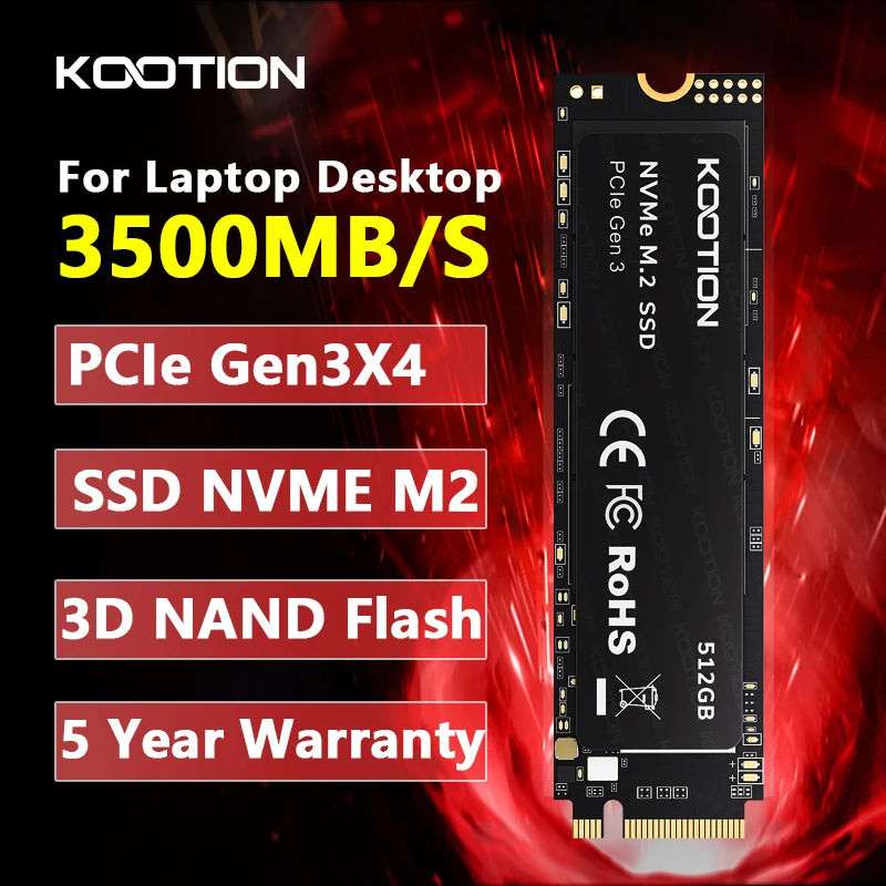 KOOTION X15 M.2 NVMe SSD - 256GB, 512GB, 1TB PCIe Internal Solid State Drive for Laptop & Desktop