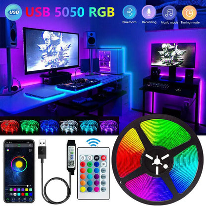Bluetooth LED Strip Lights – Smart SMD 5050 with APP & Remote Control, Flexible Tape for TV Backlight & Home Decor