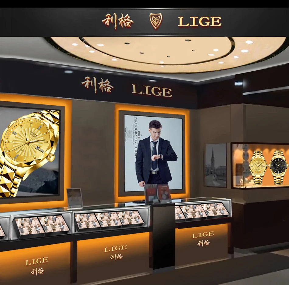 LIGE Dual Seconds Tourbillon Watch – Men's Stainless Steel Mechanical Timepiece, 24H, Night Glow, Waterproof