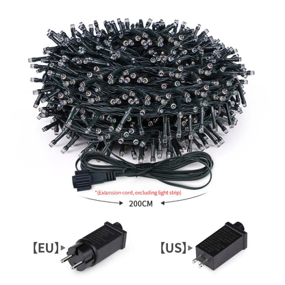 2025 LED Christmas & New Year Fairy String Lights — White/Warm/RGB Waterproof Party & Wedding Decoration