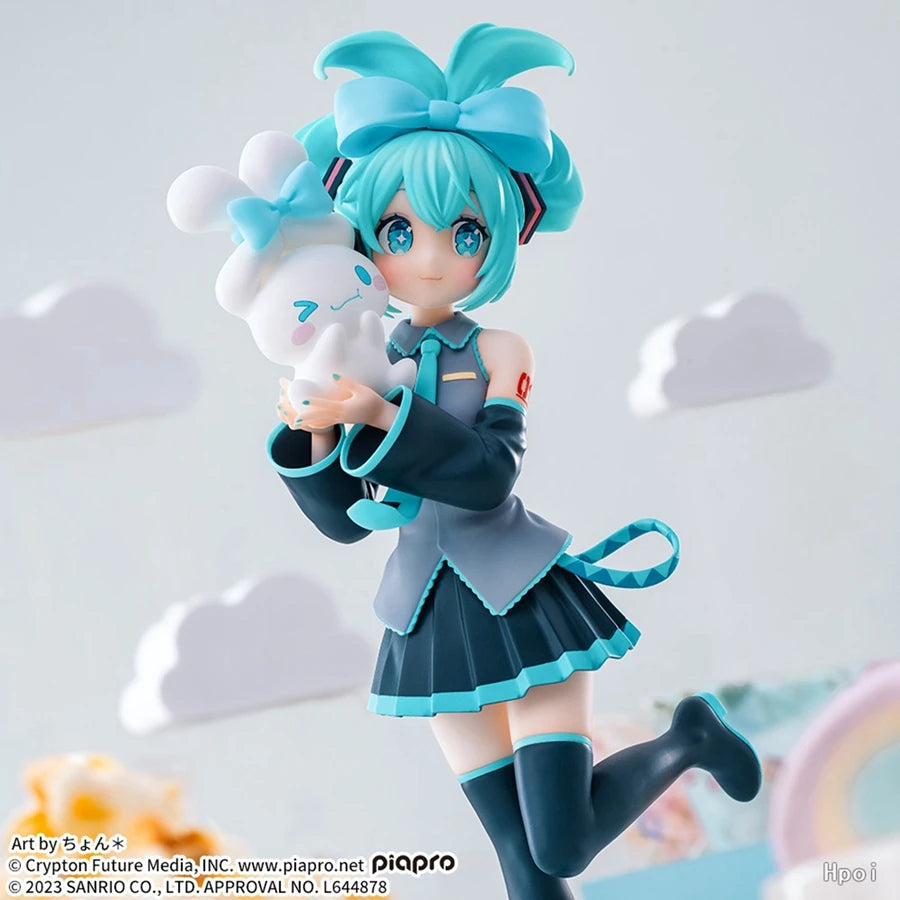 20cm Hatsune Miku x Cinnamoroll Anime Figure – Kawaii PVC Action Doll Toy Gift for Adults