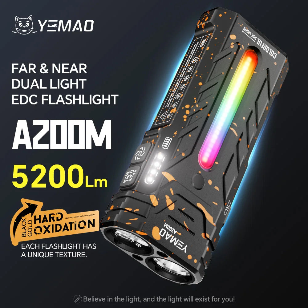 5200LMS Multi-Functional Portable LED Flashlight – Magnetic Torch for Hiking, Camping & Outdoor Adventures