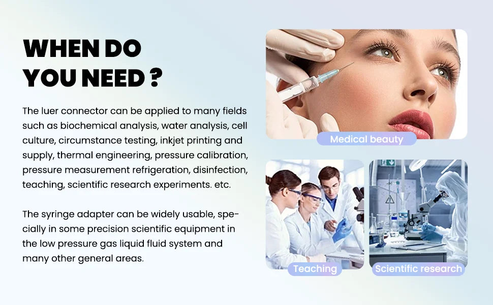 Double Helix Luer Syringe Connector – Sterile Transparent PP Pneumatic Parts, Leak-Proof Drug Guide Device (10/20/50/100pcs)