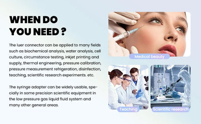 Double Helix Luer Syringe Connector – Sterile Transparent PP Pneumatic Parts, Leak-Proof Drug Guide Device (10/20/50/100pcs)