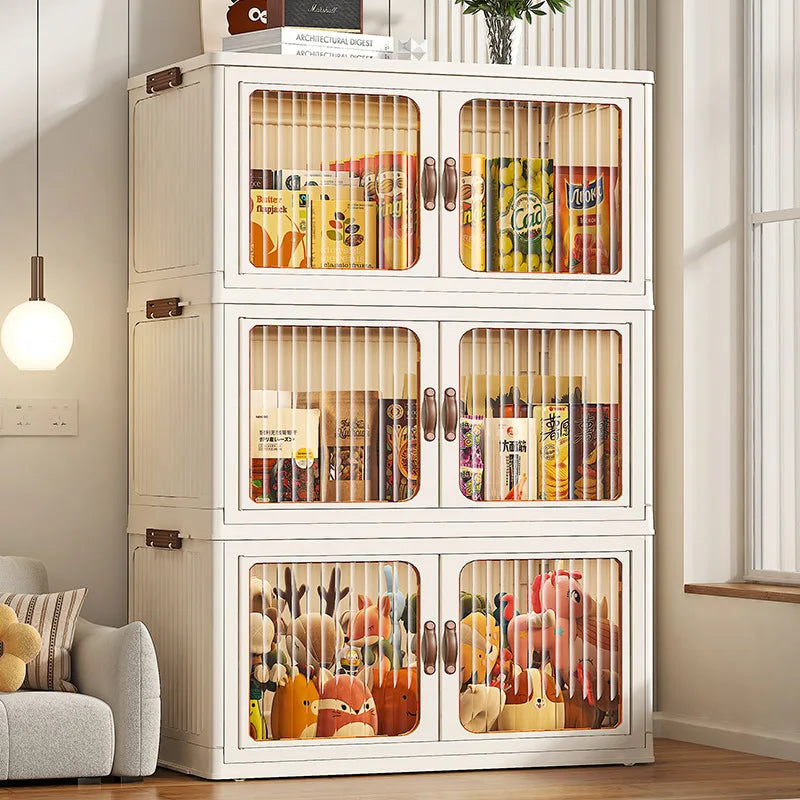 Large Capacity Collapsible Storage Bin — Plastic Organizer with Lid for Clothes, Toys & Blankets, Stackable & Portable for Bedroom or Nursery