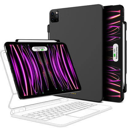 Magnetic Case for iPad Pro 11/13 & iPad Air 6/4/5 (2024) – Compatible with M4 Magic Keyboard & Pencil Holder