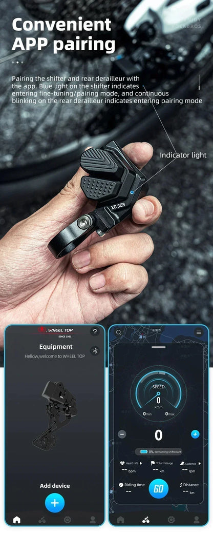 2025 WHEELTOP EDS GEX OX 2.0 MTB Wireless Electronic Groupset – 7–13 Speed Shifter & Rear Derailleur