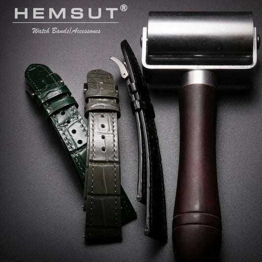 HEMSUT Genuine Leather Watch Band – Handmade Cowhide Quick Release Straps for Men 18MM-22MM
