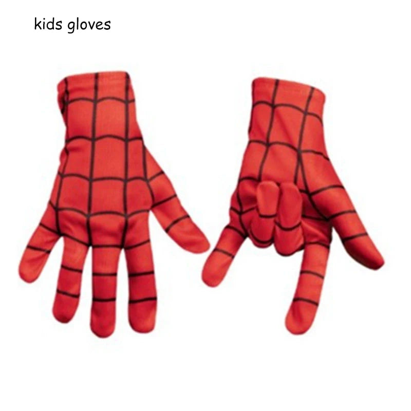 Children's Spiderman Cosplay Set - Red Cape, Mask, and Gloves for Super Hero Fun - Birthday Gift for Boys Aged 3-12