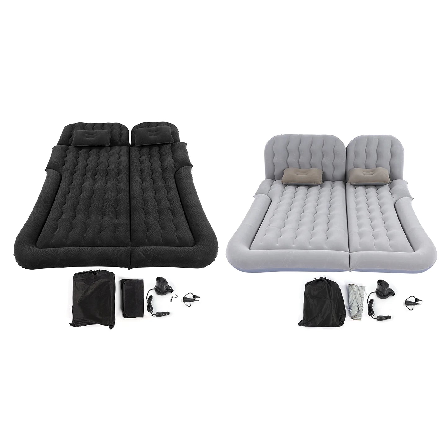 2-in-1 Car Inflatable Bed – PVC Flocking Travel Mattress & Soft Cushion for Car & SUV