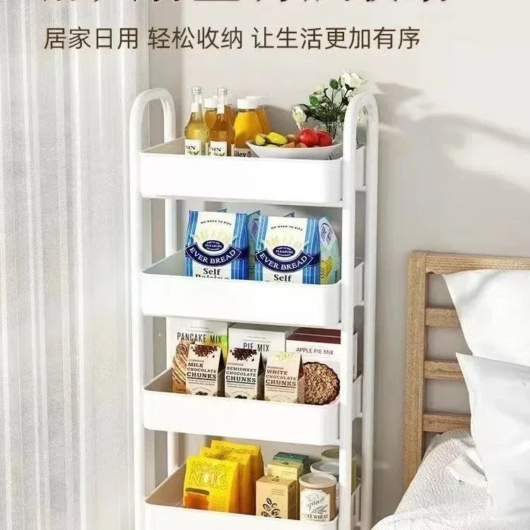 Multi-Layer Trolley Storage Rack - Mobile Organizer for Kitchen, Bedroom, and Bathroom, Ideal for Snacks and Baby Items