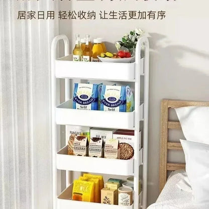 Multi-Layer Trolley Storage Rack - Mobile Organizer for Kitchen, Bedroom, and Bathroom, Ideal for Snacks and Baby Items