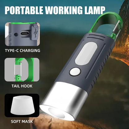 Mini High-Power LED Flashlight – 3-LED Telescopic Zoom Waterproof Camping Light with Side Lampshade
