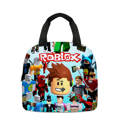 Roblox Game Lunch Bag – Cartoon School Meal Bag with Thermal Insulation, Portable Food Storage for Kids, Children’s Gift