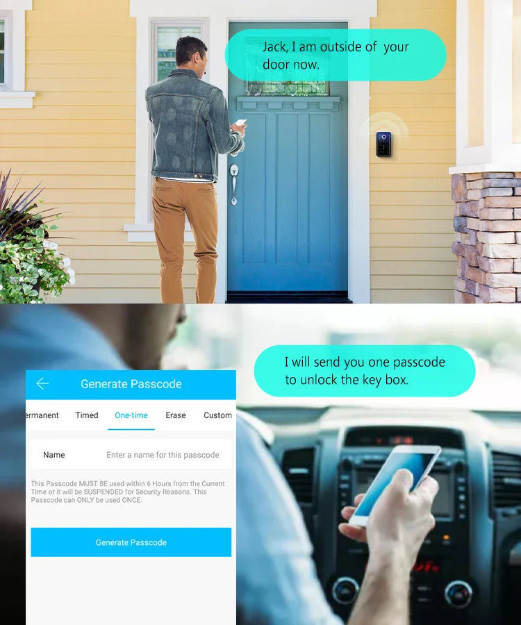 YRHAND TTLock Wifi Security Box – Smart Digital Fingerprint Lock with Password & Tuya App for Portable Protection