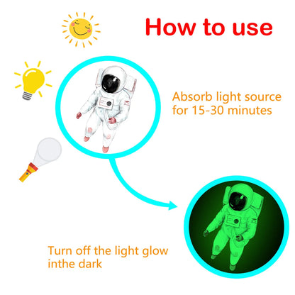 849Pcs Glow in the Dark Stars and Planets Wall Stickers - Luminous Spaceship and Fluorescent Star Decals for Ceiling Decoration