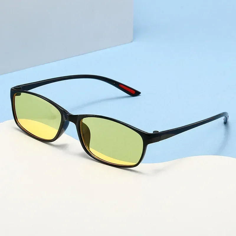 Vintage Unisex Anti-Glare Night Vision Driving Glasses – Ultralight Square Frame Myopia Eyewear (-4.0)