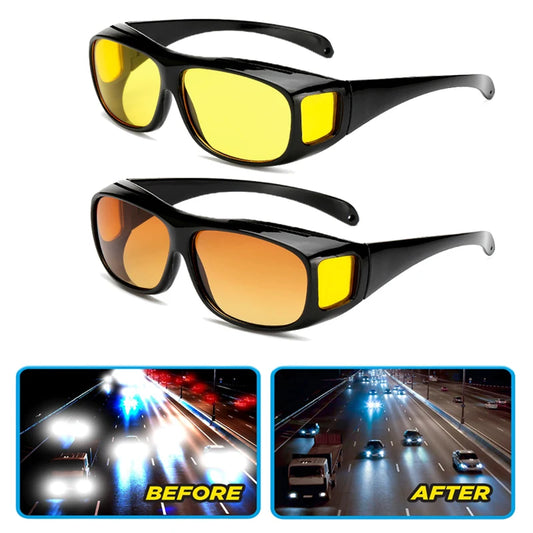 Car Night Vision Driving Glasses - Anti-Glare Motorcycle & Bicycle Goggles, UV Protection Sunglasses Eyewear for Drivers