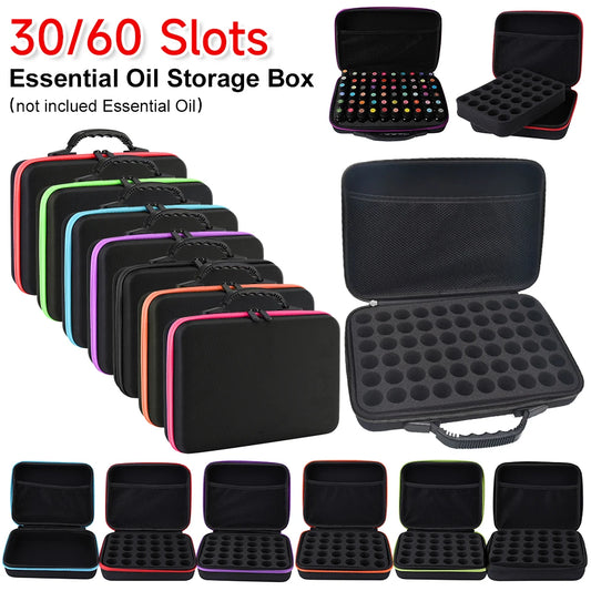 Portable Essential Oil Storage Case – 60/30 Bottles, 15/10ml Perfume Carrying Bag for Travel