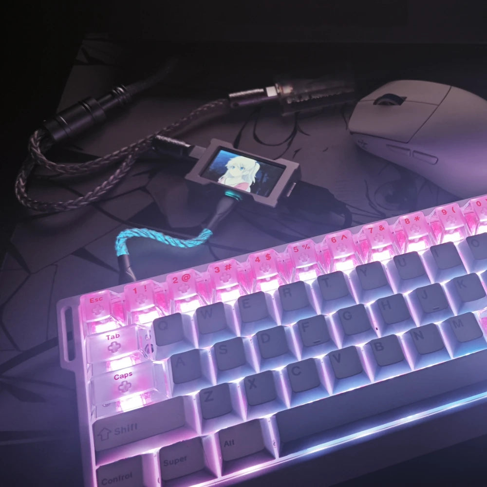 HMLAB ZNEO Gaming USB Hub – 2-to-3 Port with 8K Hz, Independent Power & Screen for Gaming Desk Setup