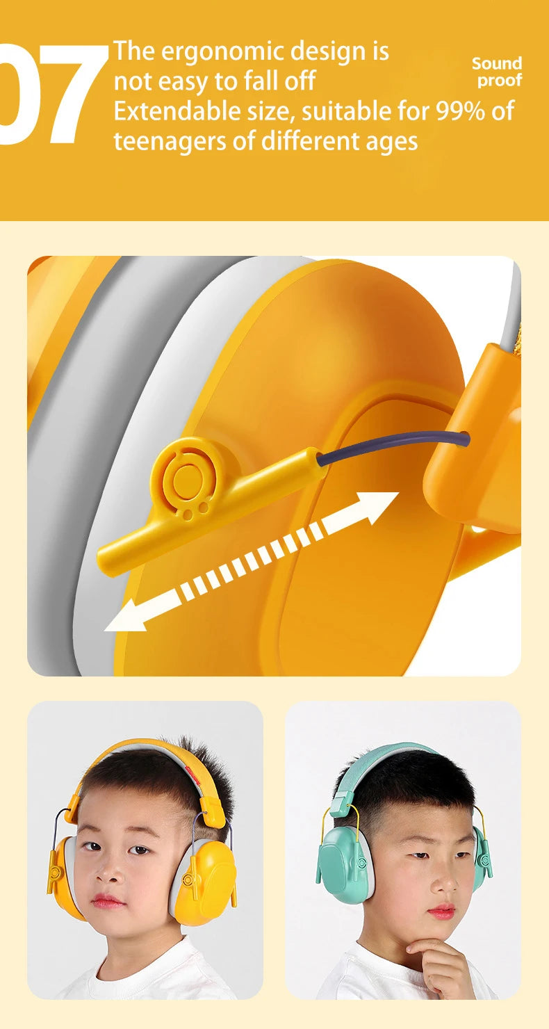 Kids Noise-Cancelling Earmuffs – Soundproof Headphones for Aircraft, Learning & Drums