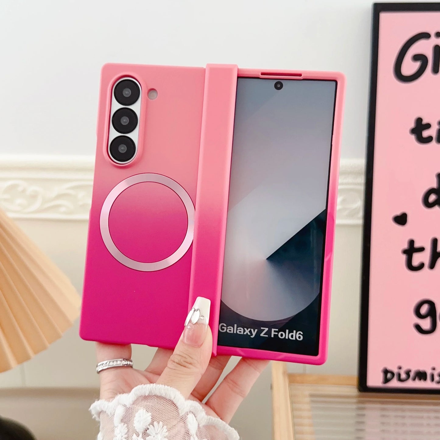 Magnetic Magsafe Wireless Charging Case — Gradient Liquid Silicone Bumper for Samsung Galaxy Z Fold 3-7