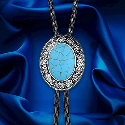 Golden Bolo Tie for Men – Adjustable Cowboy Garment Accessory with Bull Head Pendant, Western Style Necklace