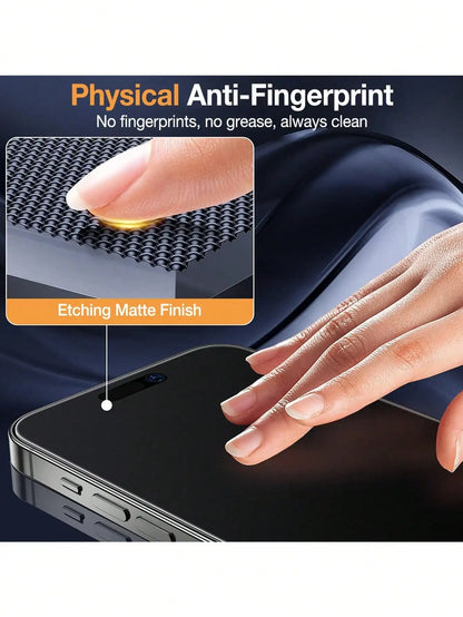 3PCS Matte Anti-Peeping Tempered Glass Screen Protector – Compatible with iPhone 16/16 Pro/16 Pro Max/17/17 Pro/17 Pro Max/17 Air