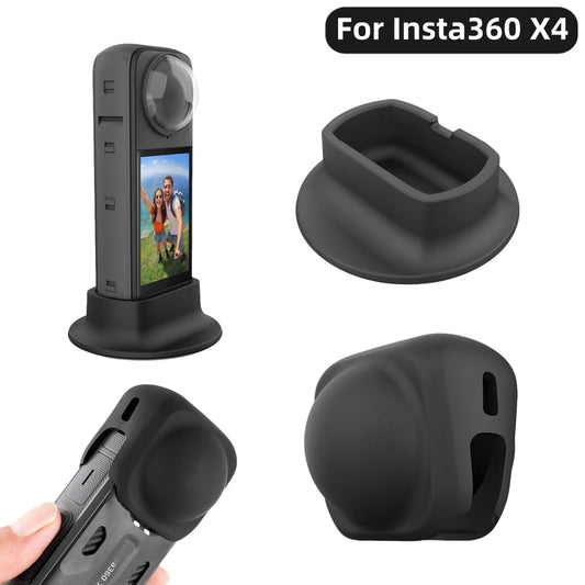 Silicone Desktop Base Holder & Lens Cover for Insta360 X4 - Fixed Stand Mount for Camera Accessories