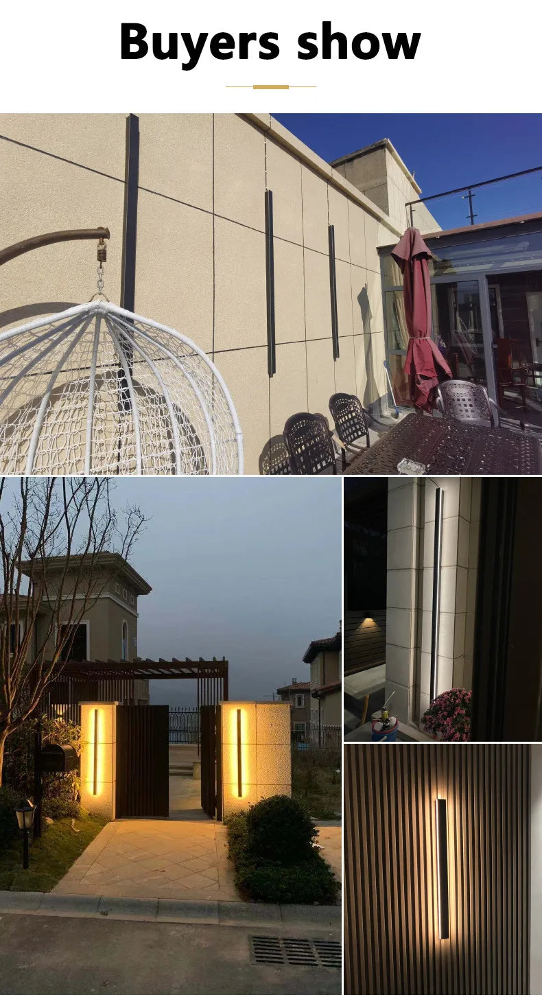 Waterproof Outdoor Wall Light – LED Garden Lamp, Modern Nordic Style for Living Room & TV Background, IP65, 110/220V Wall Washer