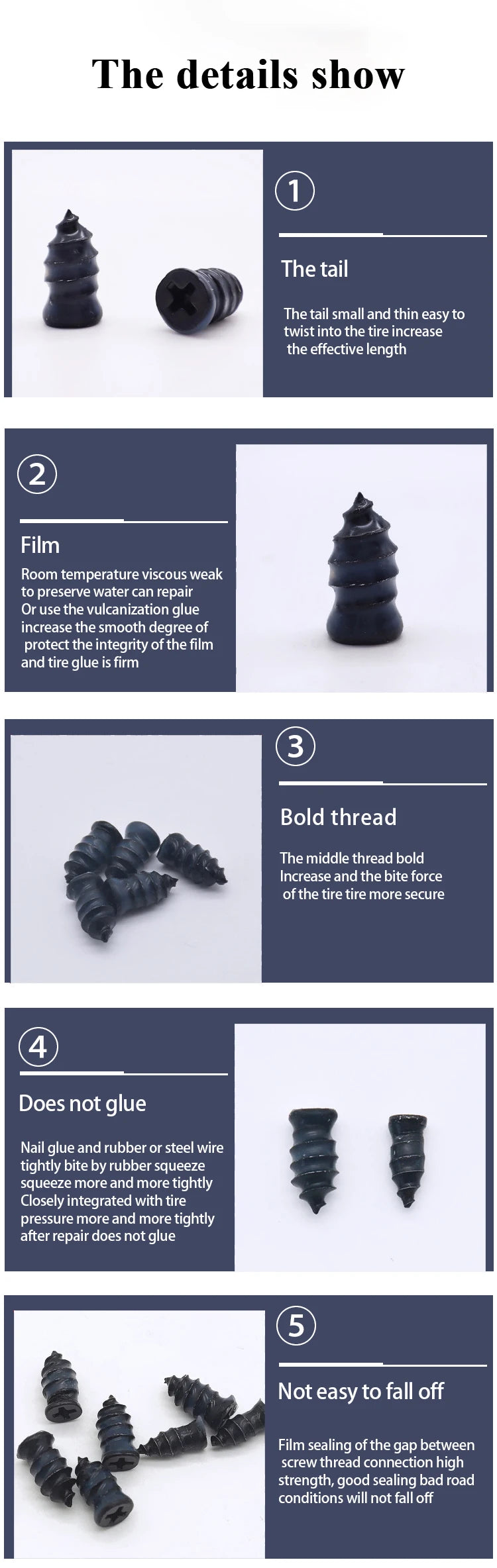 10/30pcs Car & Motorcycle Tyre Repair Rubber Nail Set – Universal Tire Puncture Repair Tool for Cars, Trucks & Bikes