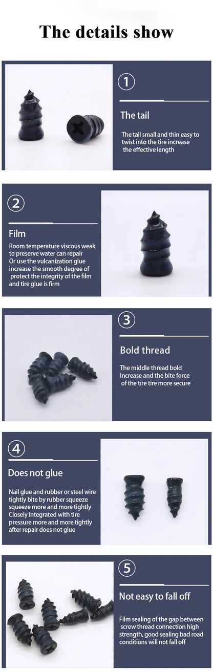 10/30pcs Car & Motorcycle Tyre Repair Rubber Nail Set – Universal Tire Puncture Repair Tool for Cars, Trucks & Bikes