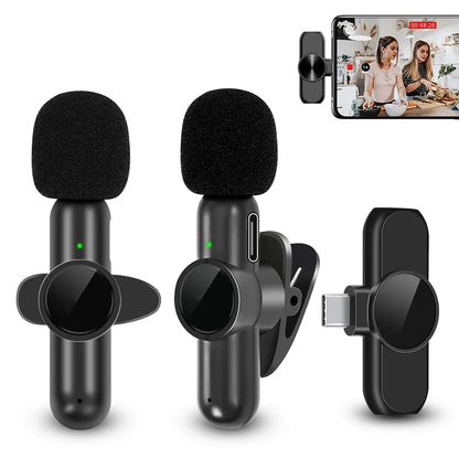 K61 Wireless Lavalier Microphone – Mini Mic for iPhone, iPad, Android, Laptop, and Live Streaming