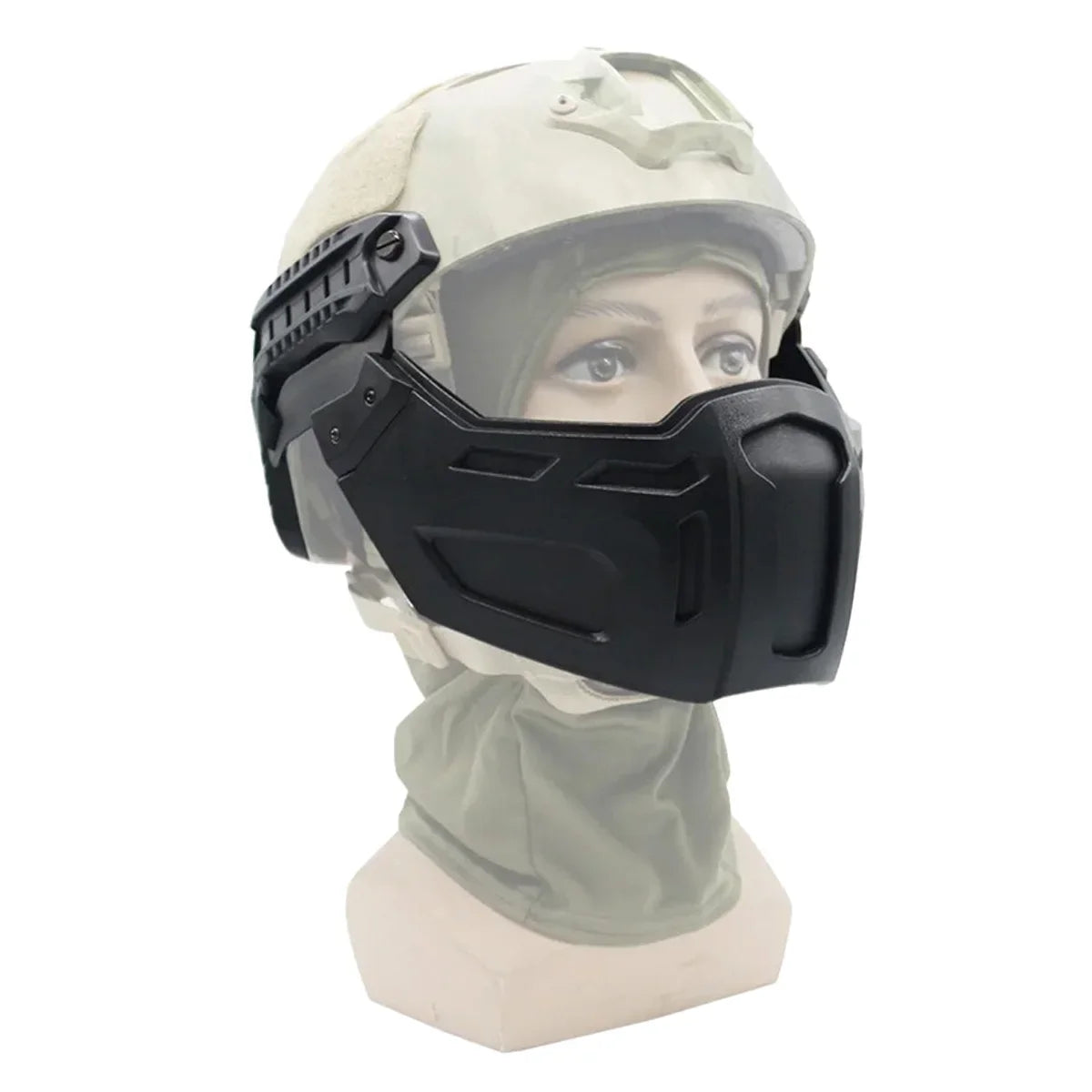 Tactical FAST Helmet Half Face Mask with Flip Goggles – Airsoft, Paintball, and Hunting Gear Accessories