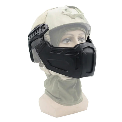 Tactical FAST Helmet Half Face Mask with Flip Goggles – Airsoft, Paintball, and Hunting Gear Accessories