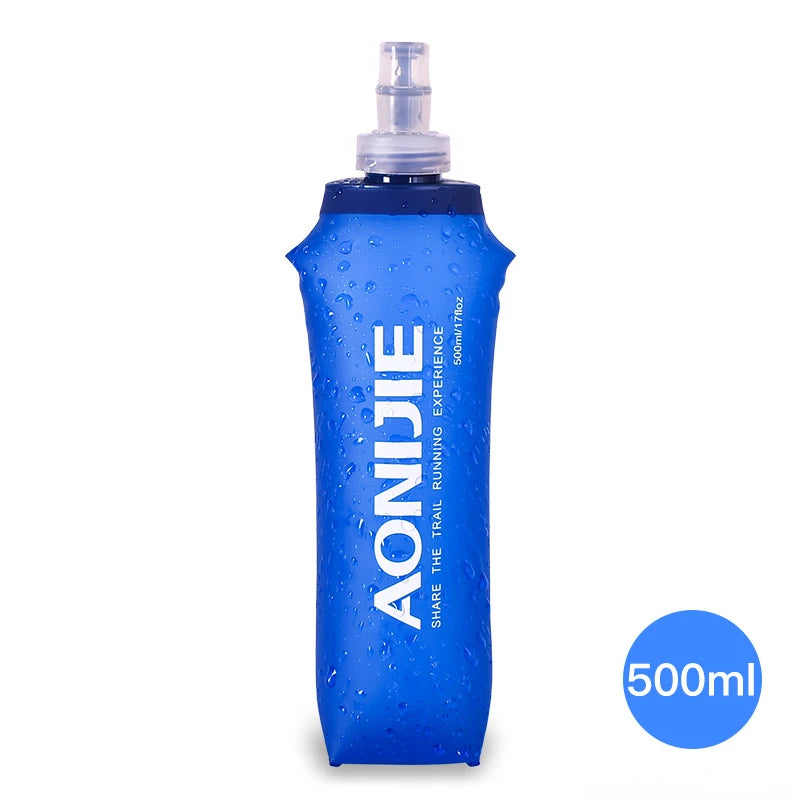AONIJIE Soft Flask Water Bottle — 250ml/500ml Folding, Collapsible, TPU BPA-Free for Running Hydration Packs, Waist Bags & Vests (SD09/SD10)