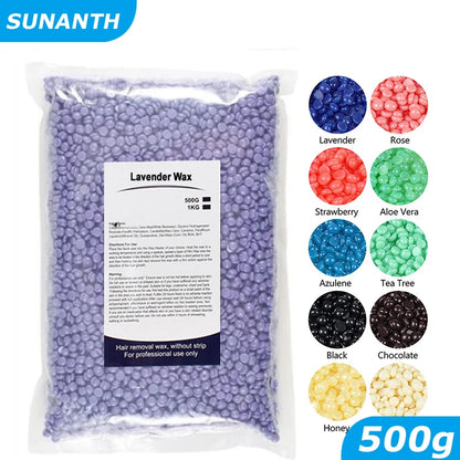 500g/200g/50g Hard Wax Beans – European Brazilian Pearl Wax for Hair Removal & Wax Warmer Machine