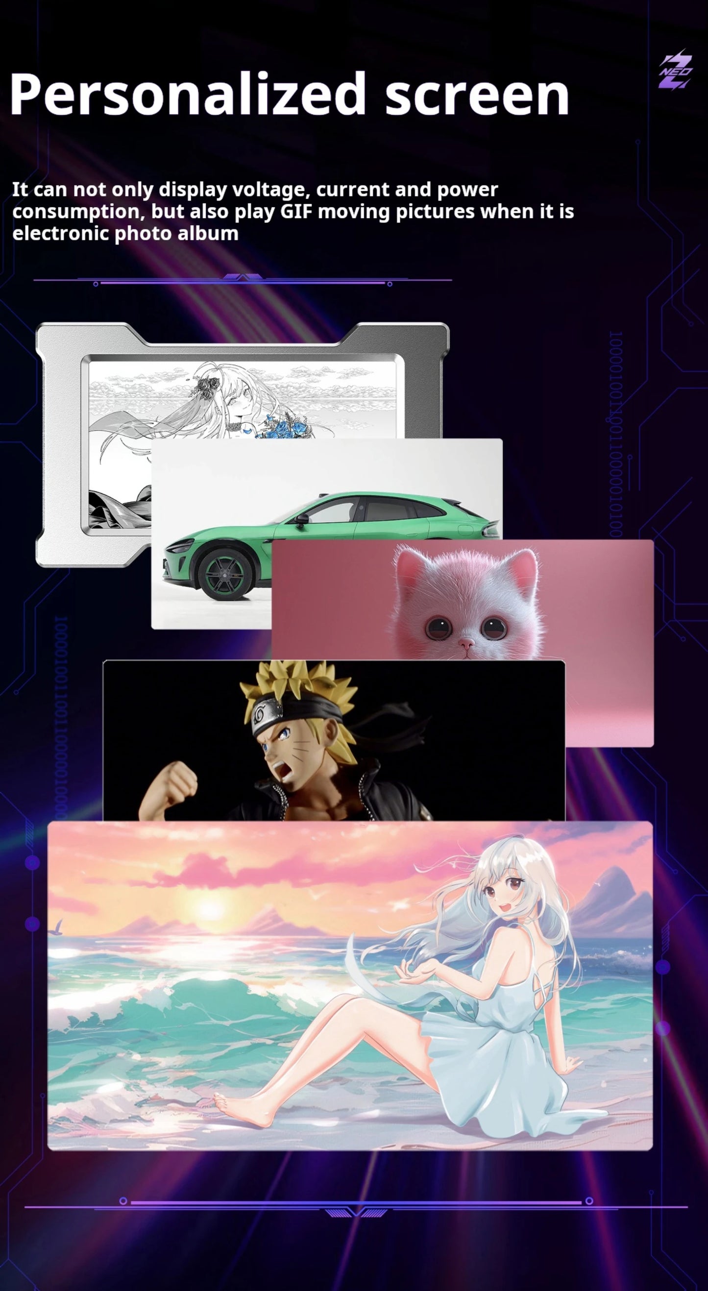 HMLAB ZNEO Gaming USB Hub – 2-to-3 Port with 8K Hz, Independent Power & Screen for Gaming Desk Setup