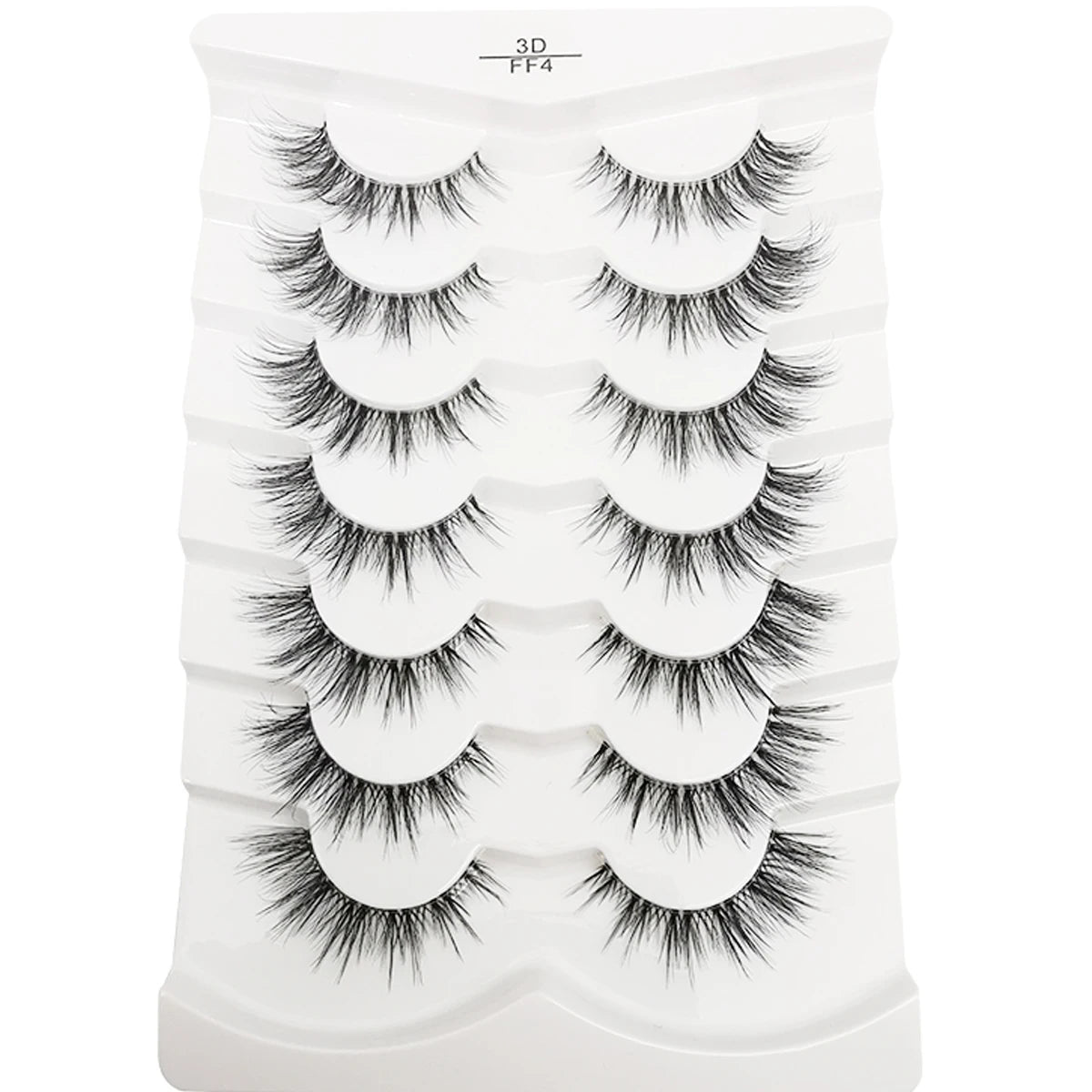HBZGTLAD 7 Pairs Cat Eye Faux Mink Lashes – Clear Band, Wispy & Natural Full Strip Eyelashes