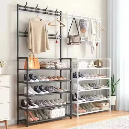 Multi-Layer Shoe and Hat Rack - Multifunctional Floor Standing Storage for Shoes, Sneakers, and Coats, Dormitory Organizer Cabinet