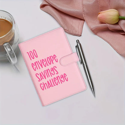 100 Envelopes Money Saving Challenge Binder – Password Lock Budget Organizer for Cash, Expense & Cost Management Notebook Binder